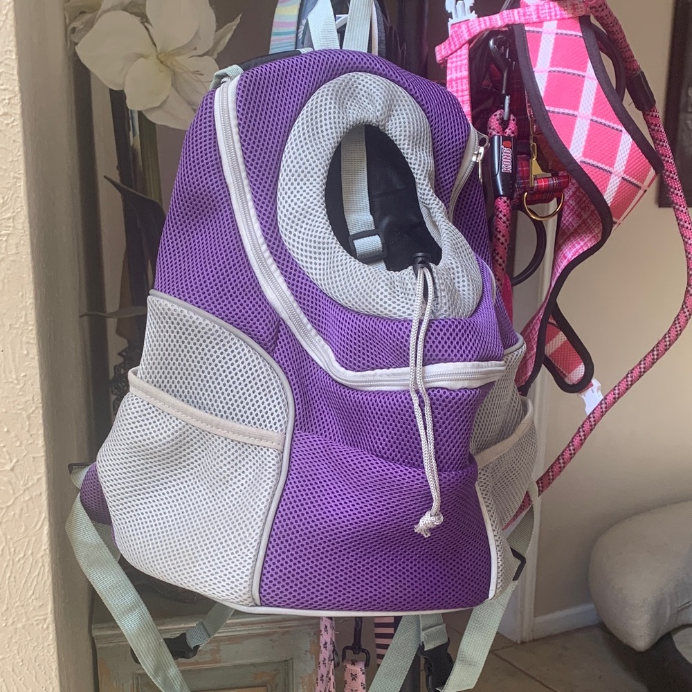 Purple and White Pet Carrier Backpack